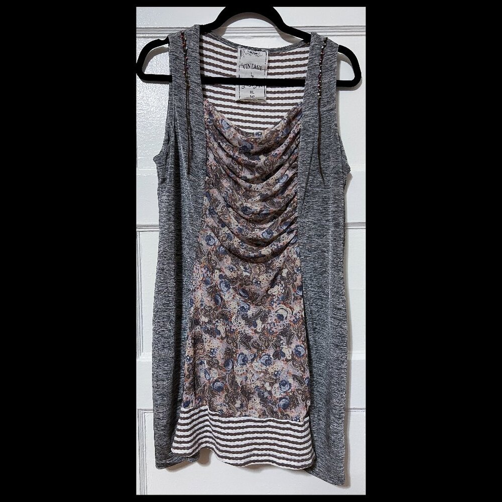 Vintage by Jack & Ginger Womens Multicolor Beaded Sleeveless Mini Dress XL EUC